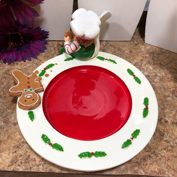 2 Retired Yankee Candle Festive Elf Jar Holder & Elf Cookie Jar Votive Holder - Picture 4 of 13